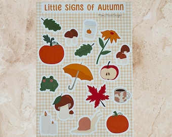 Pegatinas otoñales estilo Cottagecore: pequeñas señales del otoño: decoración acogedora para bullet journal y agenda