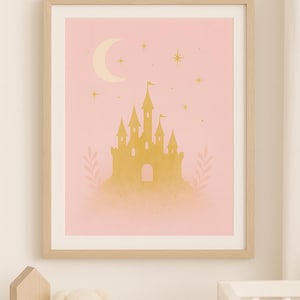Princess Nursery Wall Art, Pink Fairytale Digital Download, Girl’s Room Decor, Instant Printable Poster
