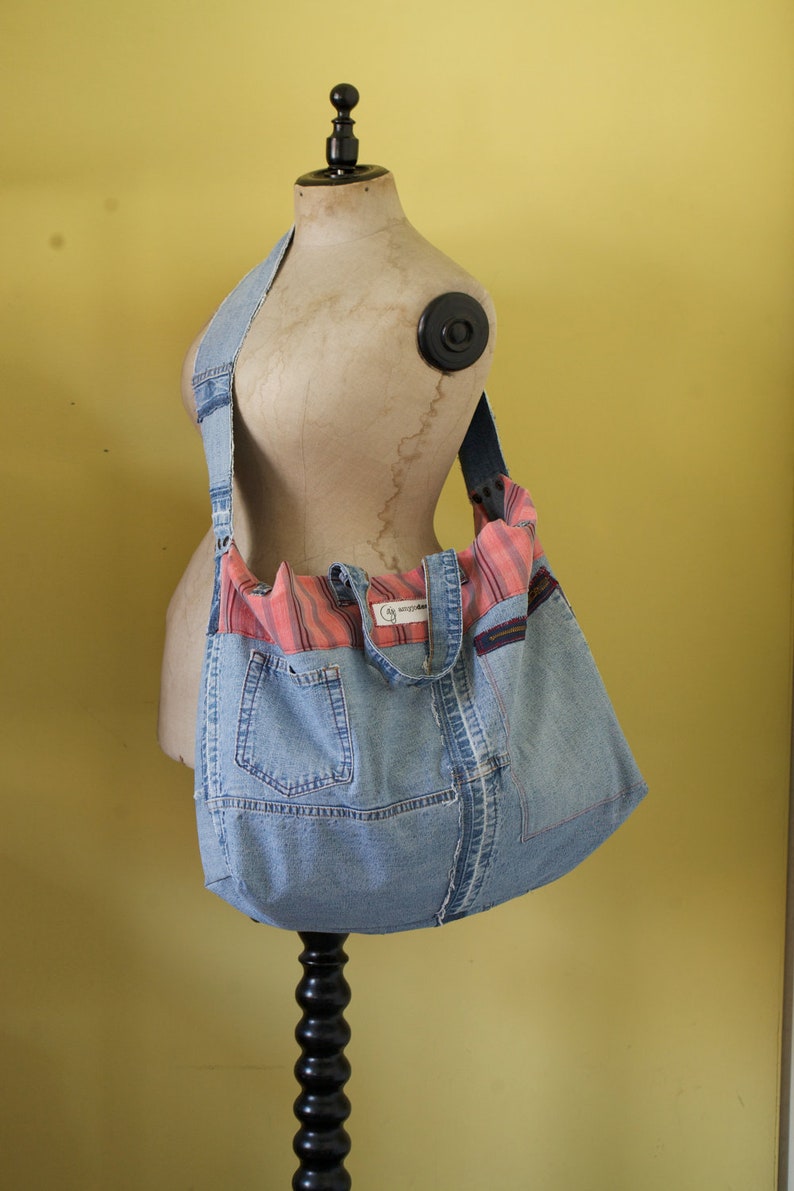 Ikat Bag With Recycled Denim Diaper Bag Large Over the Etsy
