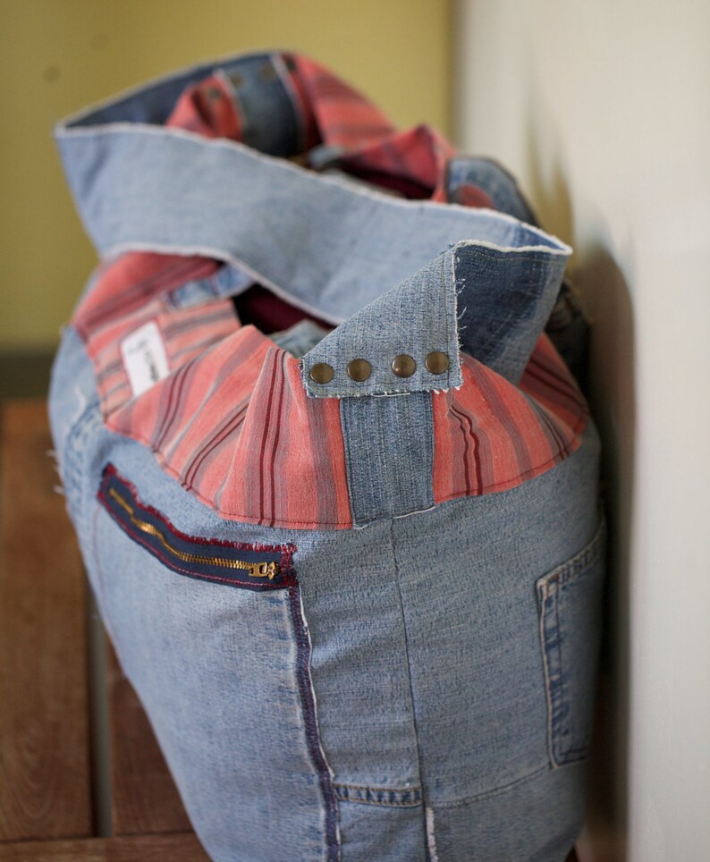 Ikat Bag With Recycled Denim Diaper Bag Large Over the Etsy