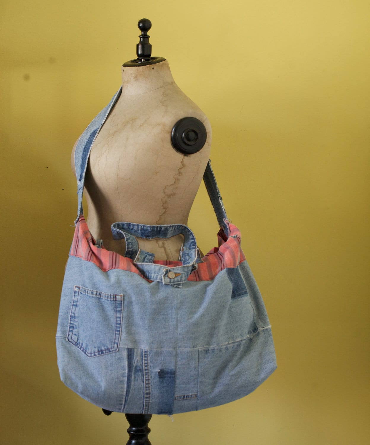 Ikat Bag With Recycled Denim Diaper Bag Large Over the Etsy