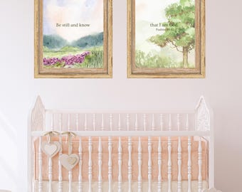 Psalm 46:10 - Set of 2 Wall Prints