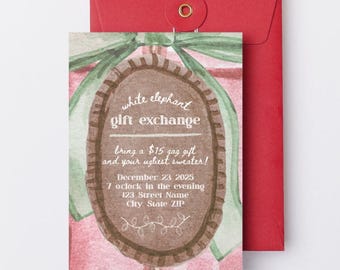 weißer Elefant Geschenkebörse - Einladungs Vorlage
