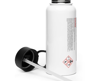 Dihydrogen Monoxide Water Bottle | Funny Hazmat Chemistry Gift | Science Nerd Humor Hydrogenated H2O Bottle
