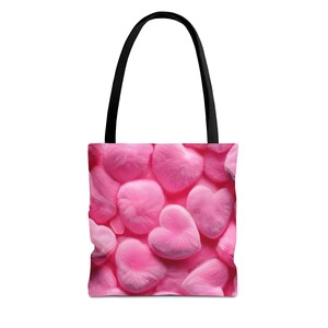 Charmante Herz Print Einkaufstasche, Valentinstag Geschenk, umweltfreundliche Tragetasche, rosa Liebe Thema, Tasche für den täglichen Gebrauch