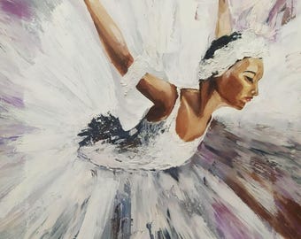 Pintura al óleo original de una bailarina ucraniana – 40 x 50 cm Arte de danza emotivo / Gracia cultural y narración