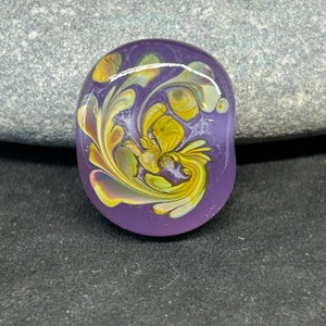 Handmade lampwork bead, rainbow swirl