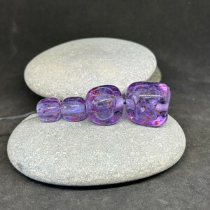 Eccentric cubes - handmade lampwork glass bead set