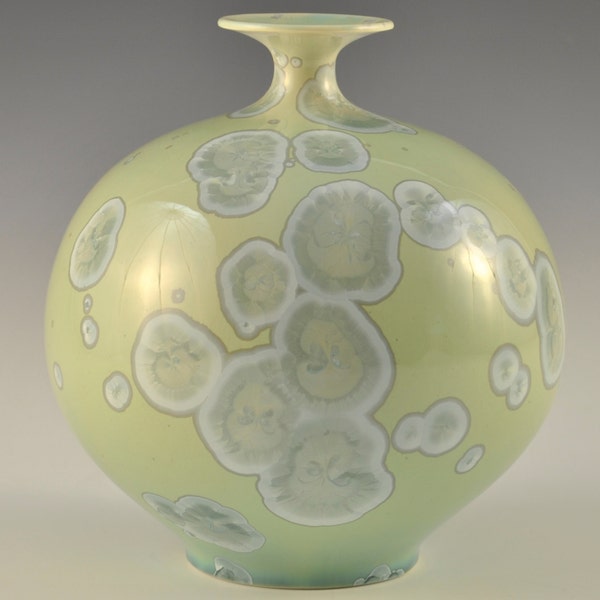 Kristallines Licht grün glasierte Keramik-Flasche