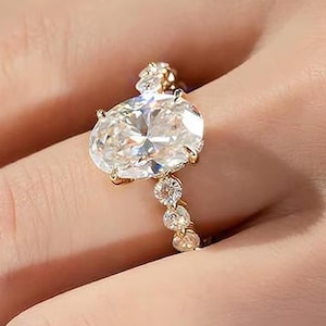 2.5 CT Oval Cut Moissanite Engagement Ring 14K Gold Wedding Ring Oval Diamond Ring Anniversary Ring Promise Ring For Her Handmade Jewelry