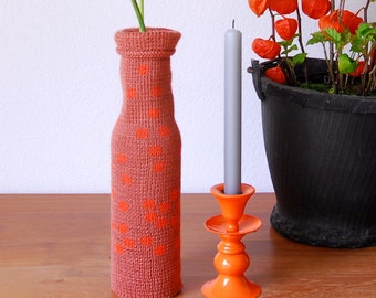 bottle cover MO, neon dot, knitted