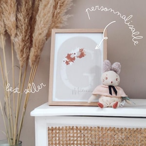 Anpassbares Poster Romy Monogramm Blumen Boho Illustration Geschenkidee für Frauen, Mama, Babyzimmer Dekoration, Kinderposter