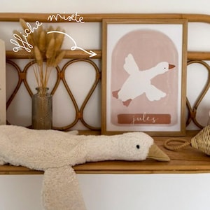 Lennon-Plakat anpassbare Illustration Dekoration Babyzimmer Kind Gans Poster Geschenkidee Geburt Kind beige neutrale Töne