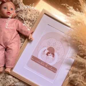 Anpassbares Poster Mein kleines Kinderzimmer Boho Illustration Schnuller Geschenkidee für Mädchen Kind Babyzimmer Dekoration Terrakotta Poster