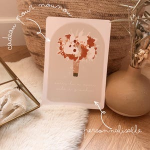 Poster hübscher Boho-Blumenstrauß Aquarell-Illustration Geschenkidee zum Jahresende für Kindermädchen Erzieherin Kinderzimmer Terrakotta günstiges Geschenk