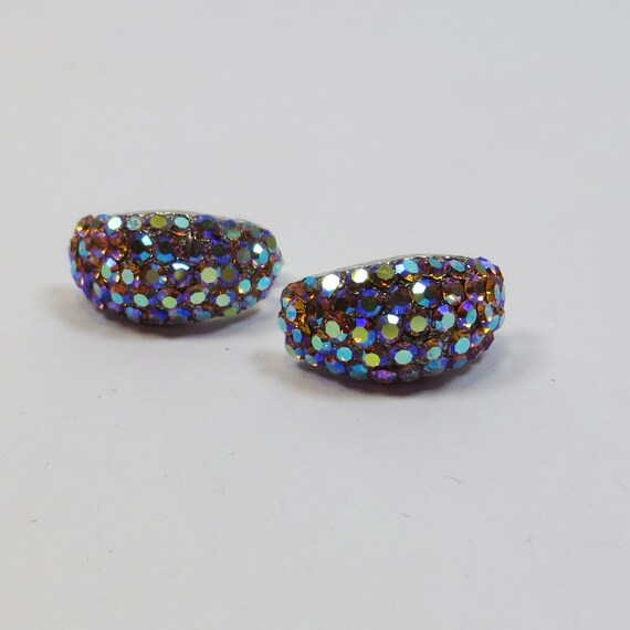 Unworn Vintage Earrings Swarovski Crystal Pink Pe… - image 5