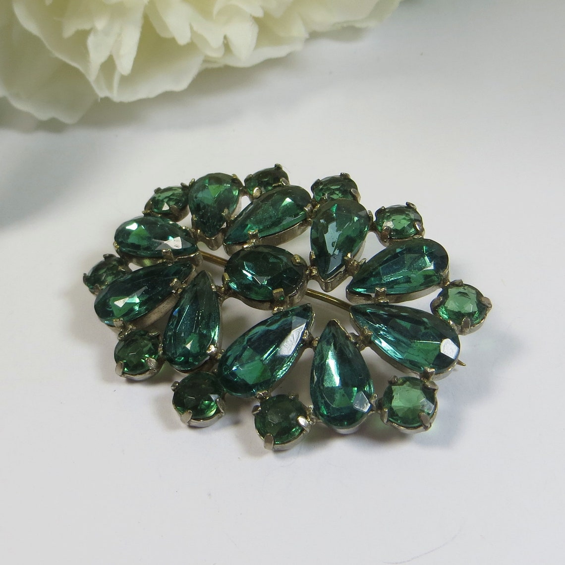 Vintage Brosche Pin Vintage Foiled Seafoam Grüne Pin Brosche | Etsy