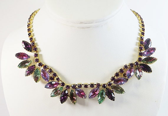 Fab 1950s Rhinestone Crystal Necklace, Vintage 'W… - image 10