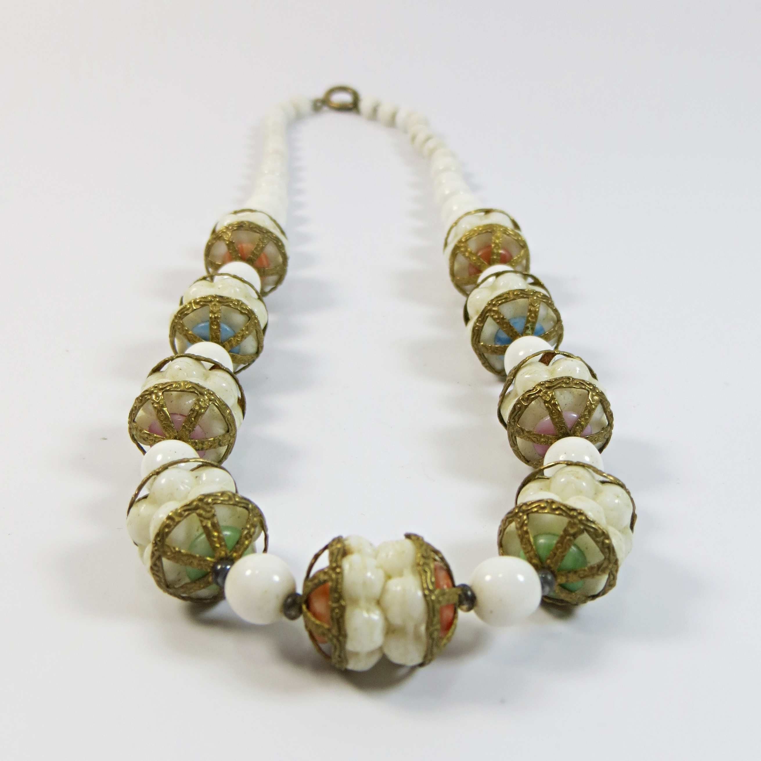 Vintage Czech Glass Bead Necklace1930's 