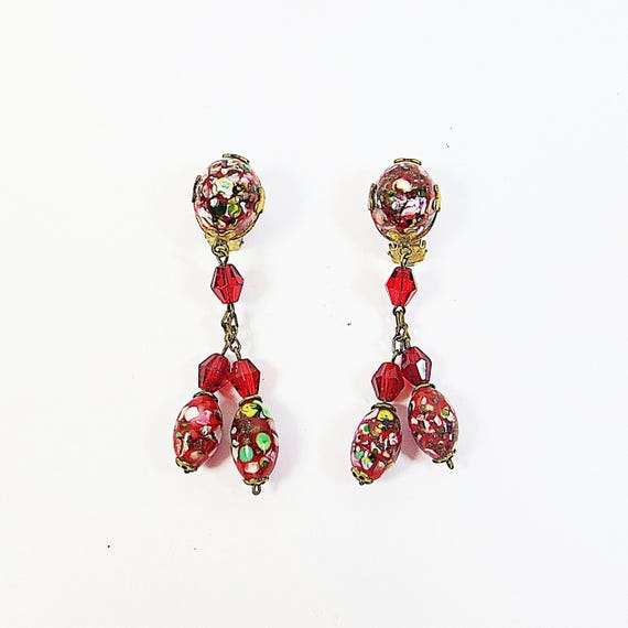 Boucles D'oreilles Clips Années 1930 - Vintage - Métal Couleur Bronze - Occasion