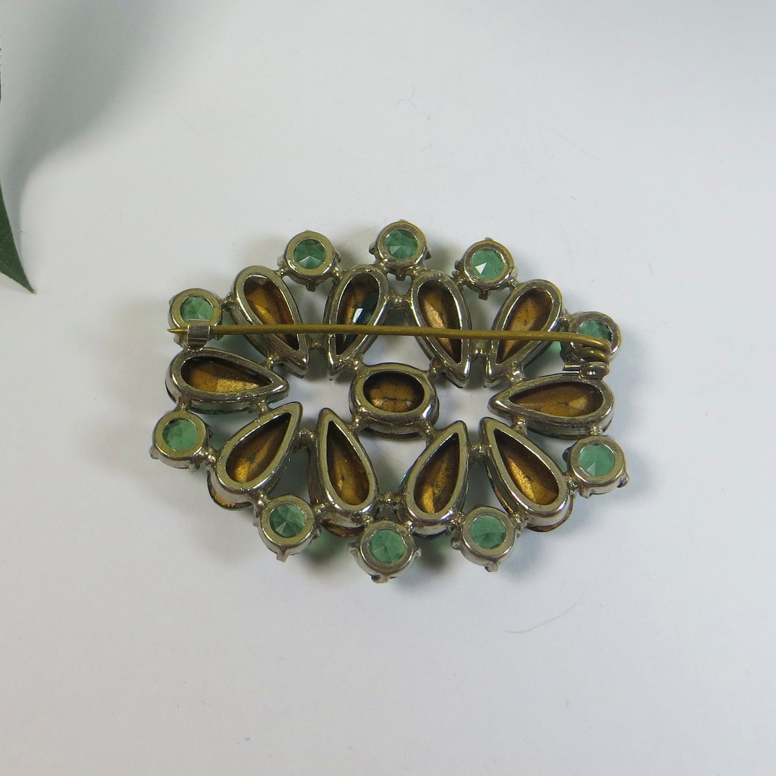 Vintage Brosche Pin Vintage Foiled Seafoam Grüne Pin Brosche | Etsy