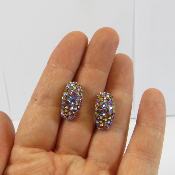 Unworn Vintage Earrings Swarovski Crystal Pink Pe… - image 7
