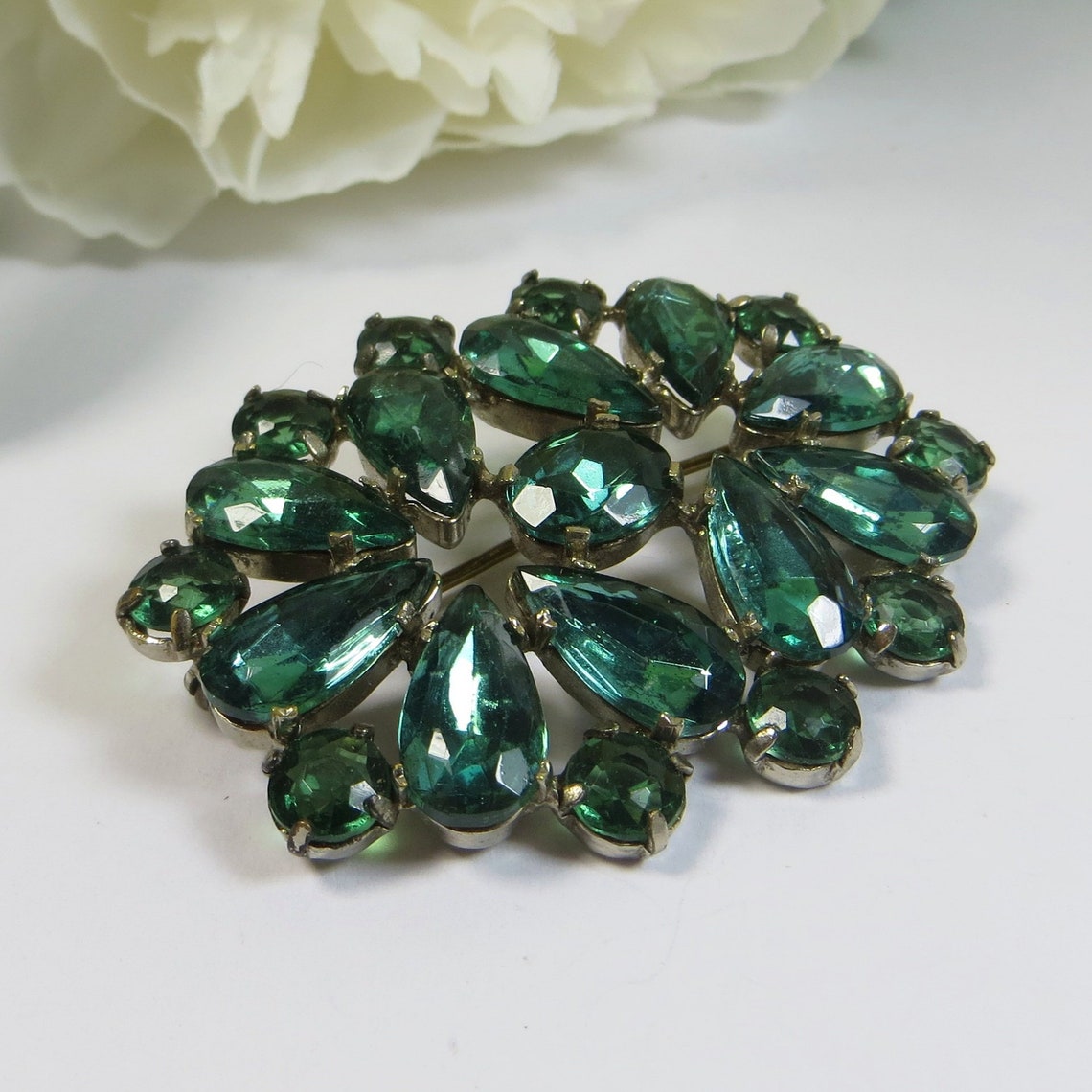 Vintage Brosche Pin Vintage Foiled Seafoam Grüne Pin Brosche | Etsy