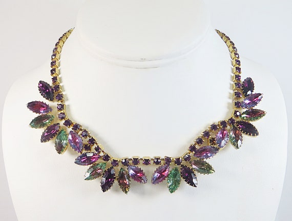 Fab 1950s Rhinestone Crystal Necklace, Vintage 'W… - image 3