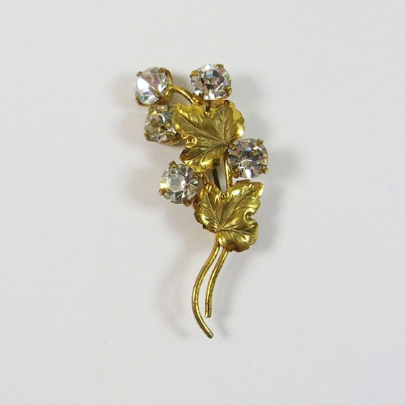 1950s Little Ivy Leaf Brooch Pin, Vintage Cute Sma