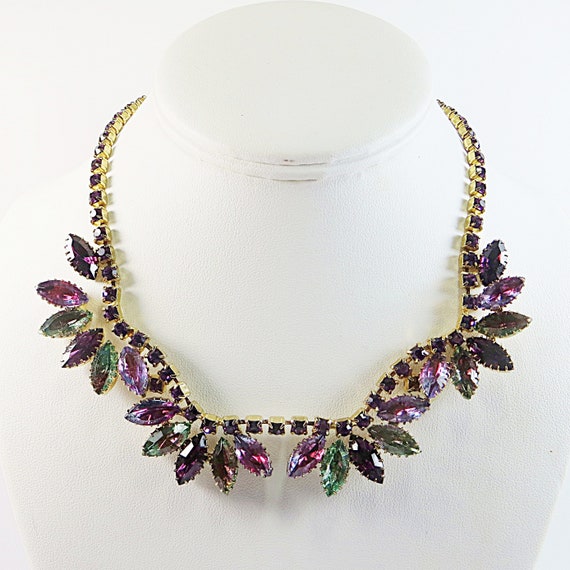 Fab 1950s Rhinestone Crystal Necklace, Vintage 'W… - image 1