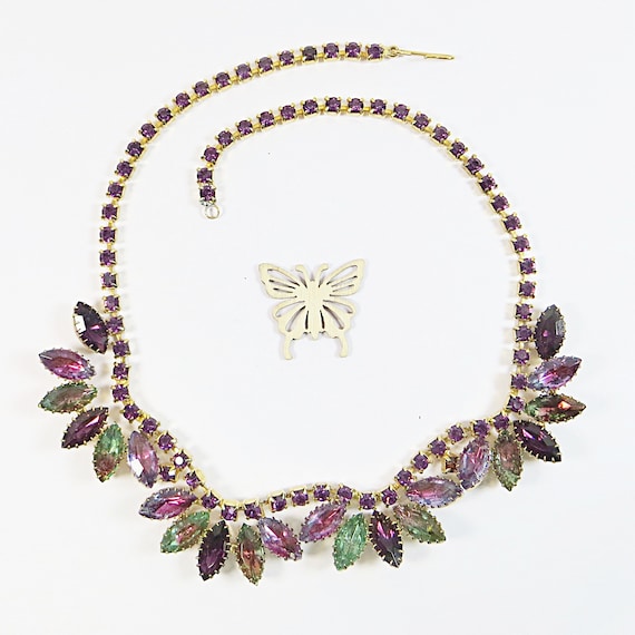 Fab 1950s Rhinestone Crystal Necklace, Vintage 'W… - image 2