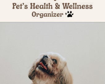 Diario de salud de mascotas / Planificador de bienestar para perros y gatos, registro veterinario (descarga en PDF)