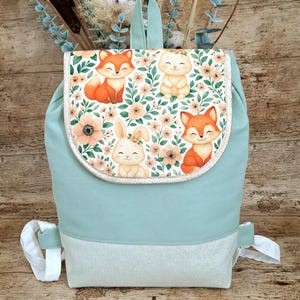 Sac à dos cartable maternelle fille "Renardes et lapines" personnalisable
