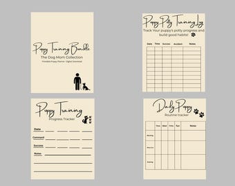 Puppy Training Planner Bundle | Potty Training Log | Daily Puppy Routine | Puppy Behavior Tracker | Instant Download Printable