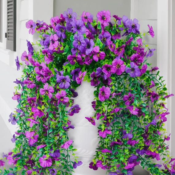 UV-beständige künstliche Hängeblumen: Kunstpflanzen für den Außenbereich (2PC)