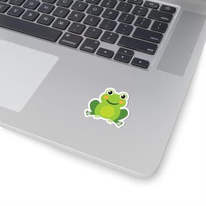 Whimsical Frog Kiss-Cut Stickers - Cute Frog Sticker for Laptops, Water Bottles, Kids Decor, Stickers for Parties, Animal Lovers