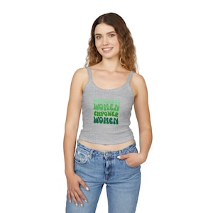 Camiseta de tirantes Empoderadas Mujeres, Camiseta feminista, Camiseta de empoderamiento femenino, Camisola Girl Power, Ropa deportiva con tirantes finos