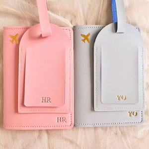 Personalized Vegan Leather Luggage Tag, Engraved Monogram Luggage Tag, Custom Luggage Tag, Monogram Suitcase Tag, Party Favors, Travel Gifts