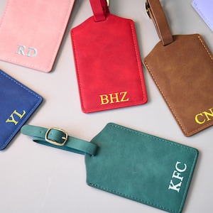 Personalized Leather Luggage Tag--Engraved Monogram Luggage Tag/Custom Luggage Tag/Monogram Suitcase Tag/Travel Gifts/Gifts for her
