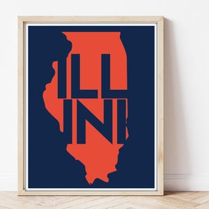 State Stamps | Illinois | ILL-INI | 11x14 | Unframed