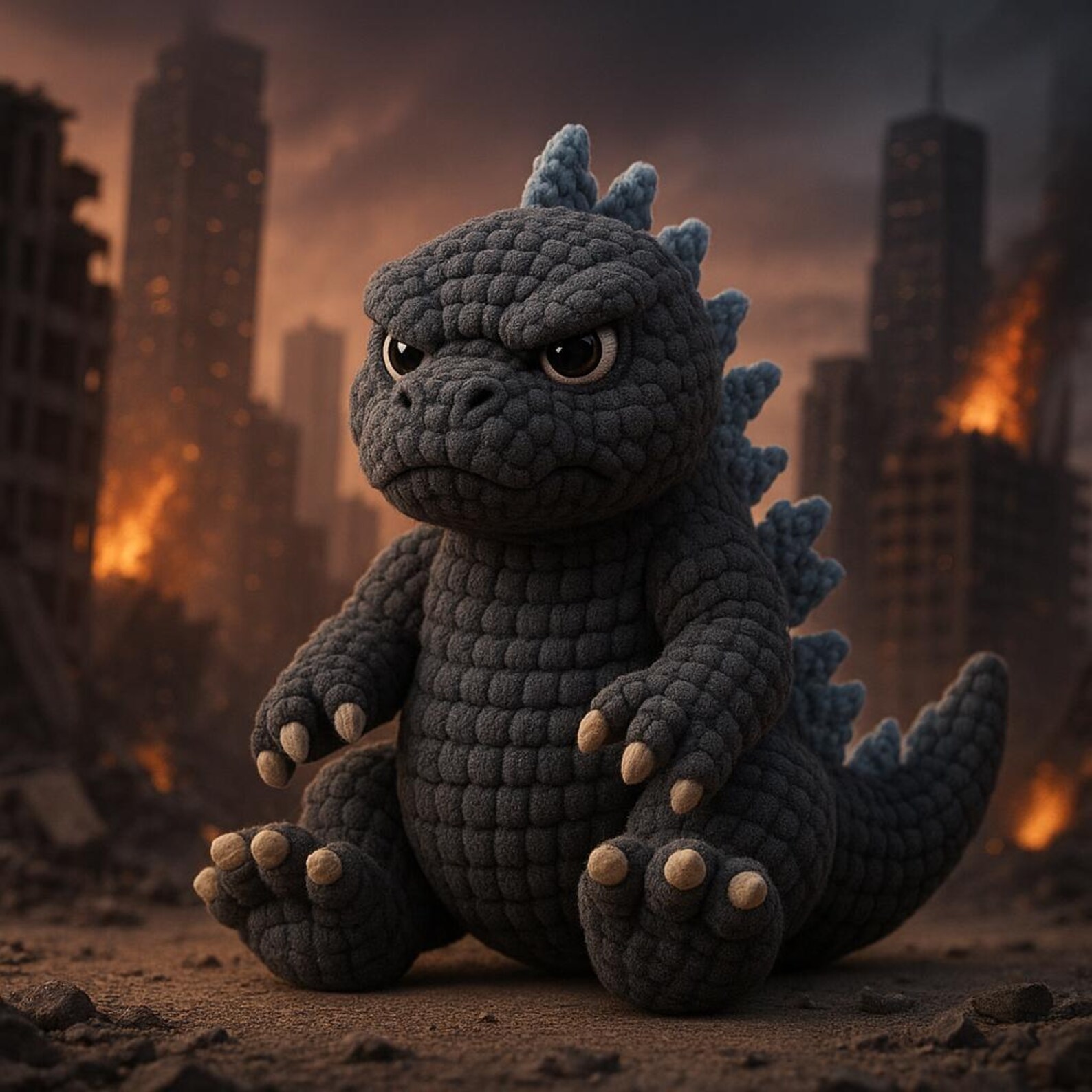Godzilla Amigurumi Crochet Pattern PDF – Fierce Sitting Kaiju Plush ...