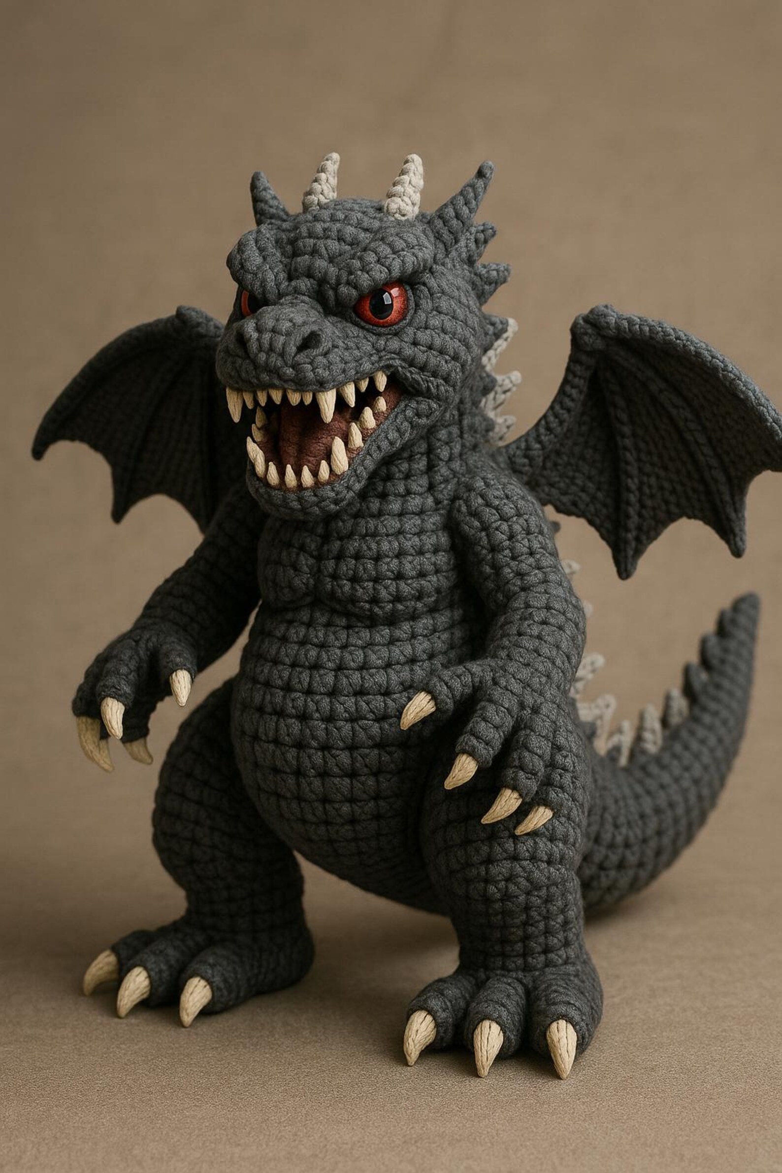 Godzilla Amigurumi Pattern - Fierce Standing Dinosaur Monster Plush ...