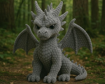 New Level Crochet Dragon Pattern PDF – Realistic Amigurumi Tutorial – DIY Plush Toy – Legendary Plush Animal