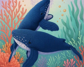 Whale Amigurumi Crochet Pattern – Cute Ocean Animal Plush DIY – Soft Toy PDF Pattern for Gifts, Nursery & Sea Lovers