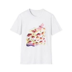 Watercolor Hand Painted Unisex Softstyle T-Shirt, Wearable Art Gift, Custom Tee Shirt, Unique Gift for Him/Her, Artistic Tee, Painted Shirt