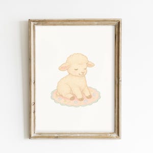 Vintage sheep print, vintage kids print, Gender Neutral sheep Kids Room Décor, printable Wall Art Cute Neutral Decor, animal Nursery art