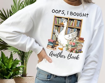 Boekenliefhebbers - Oeps, ik heb nog een boek gekocht PNG – Funny Goose PNG T-shirtontwerp, boekenclub, boekennerd, leesgrage, Booktok, digitale download 003