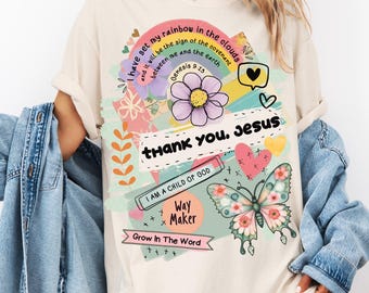 Christian Collage T-Shirt PNG - Retro Faith Design, Bible Verse, Jesus, PNG, DTG (Instant Download tee29)
