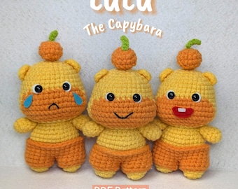 Lulu the Capybara Crochet Pattern | Cute Amigurumi PDF Tutorial for Plush Toy Making | DIY Soft Animal Toy Pattern Download