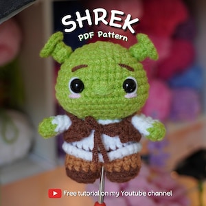 Crochet Shrek PDF Pattern - Amigurumi Pattern, Crochet keychain